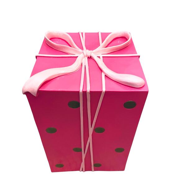 34th & Pine Pink Gold Polka Dot Christmas Present Bow Outdoor Holiday Decor New - Picture 4 of 16
